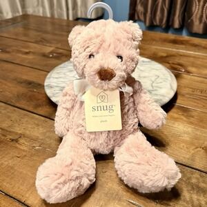 NEW! Snug Teddy Bear Plush Stuffed Animal Bow Lovey Soft Baby Toy 12" Medium